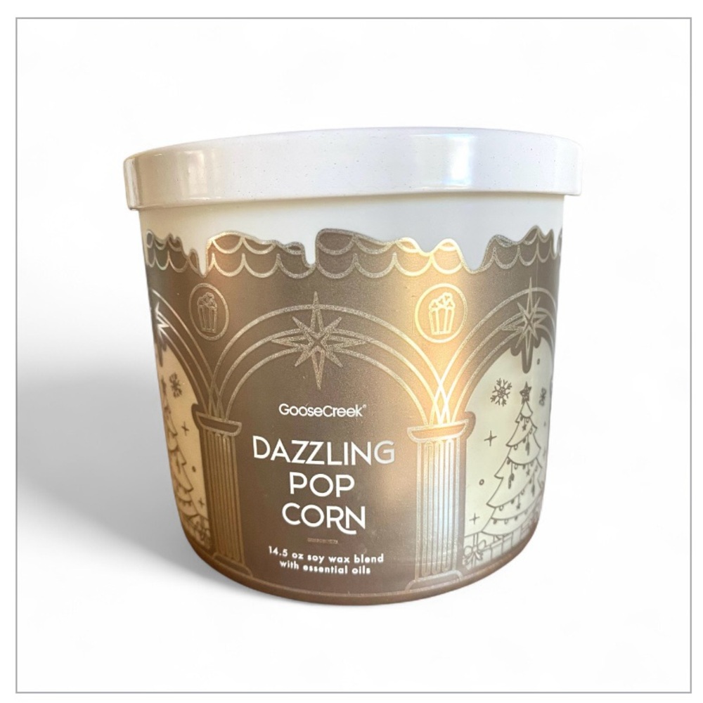 Goose Creek Dazzling Popcorn 3-wick Candle 14.5oz soy wax blend brand new